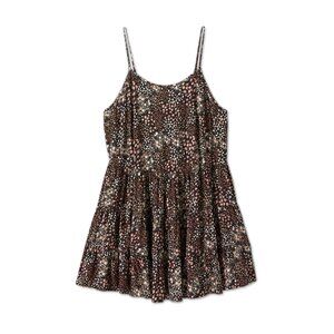 NWT Floral Black Sleeveless Trapeze Dress - Womens Juniors Size M - Wild Fable